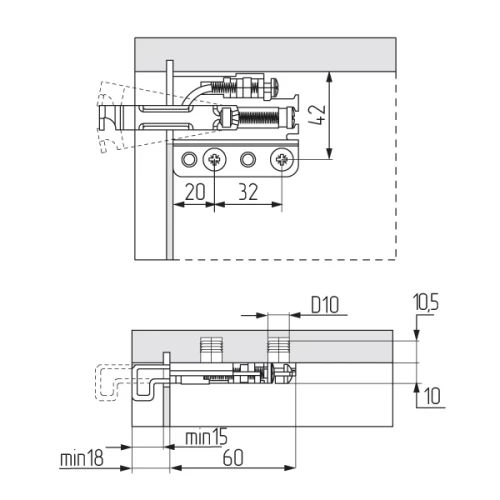 Подвеска усиленная 801.22.Z1.IN.DX (100кг), правая R, CAMAR