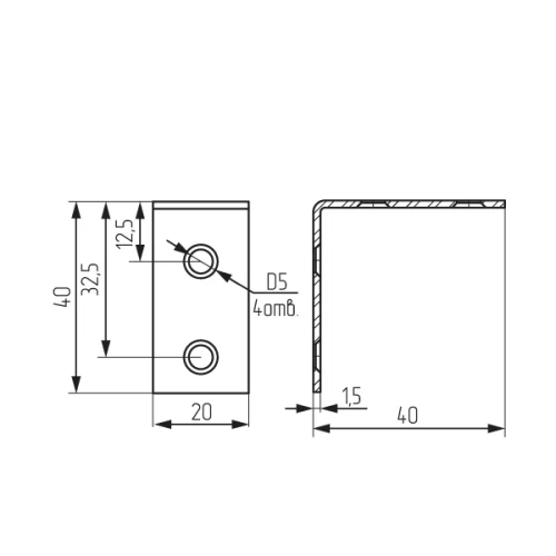 Уголок 40х40х20
