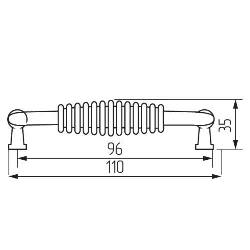 Ручка-скоба R70, 96мм, античное серебро