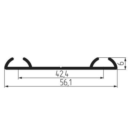 Направляющая двухполозная для MF-P60,SFT 60,PKM 60, 80  2м