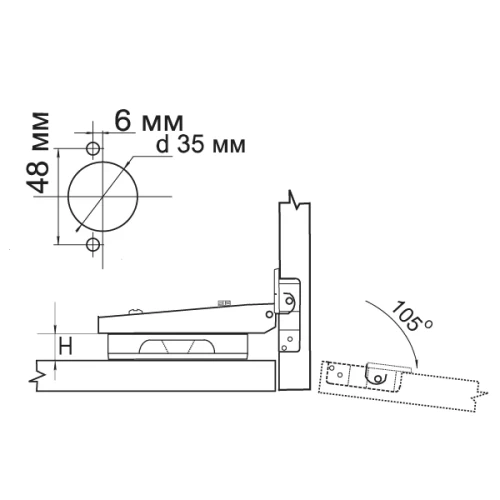 Петля FGV накладная Omnia 2-Ways с доводчиком
