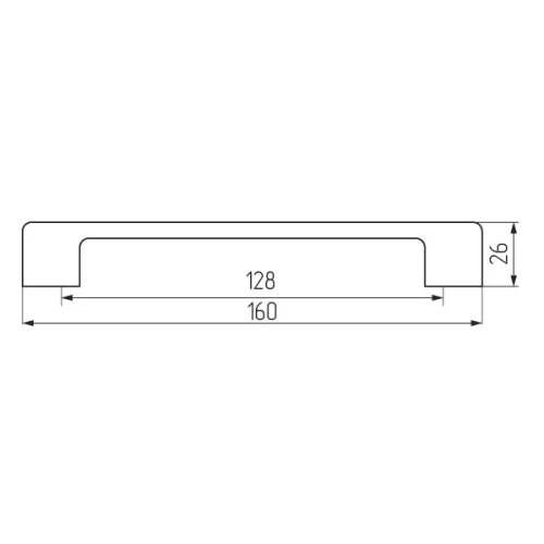 Ручка-скоба В63-128, матовый хром АЛЮМИНИЙ