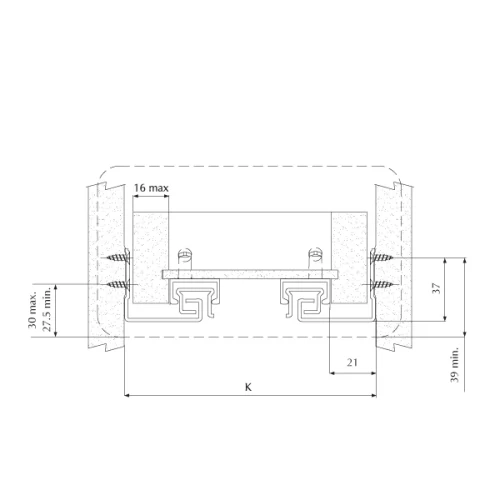 Направляющие для ящика Unihopper Magic Box, 350мм (комплект)