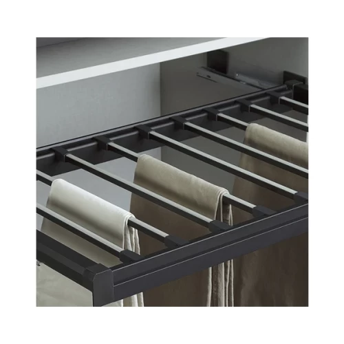 Выдвижная вешалка для брюк Unihopper в базу 600мм, c доводчиком, clip-on, Moka