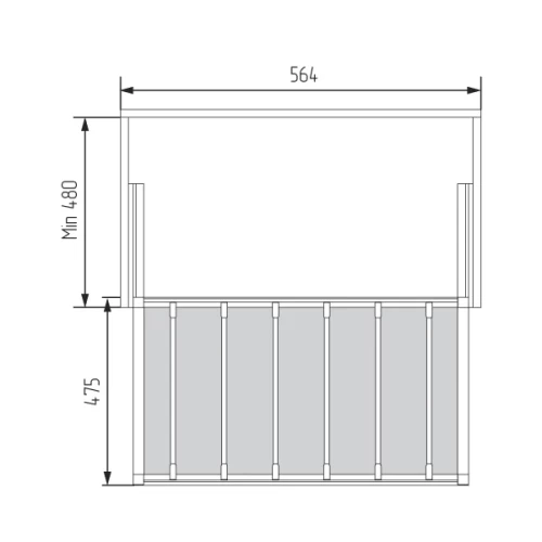 Выдвижная вешалка для брюк Unihopper в базу 600мм, c доводчиком, clip-on, Moka