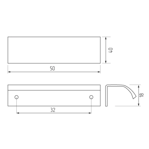 Ручка-скоба H60-32/50, черный