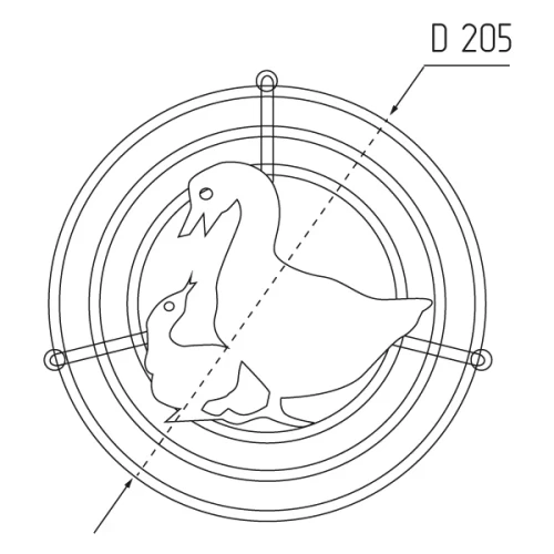 Подставка под горячее CWJ236G ALBA 205х17мм Утка с утенком""