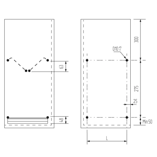 Посудосушитель 500 мм SJ304Е 465х280х65мм, нержавеющая сталь (комплект)