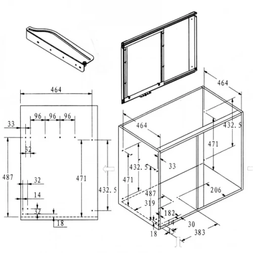 Волшебный уголок PTJ017GВ5 ALBA (860-960)х480х560мм правый с доводчиком