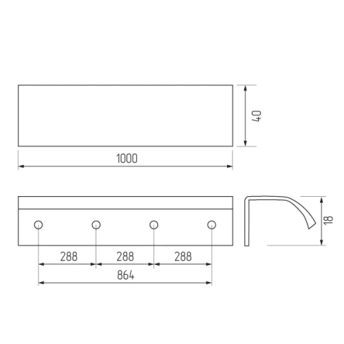Ручка-скоба H60-864/1000, черный
