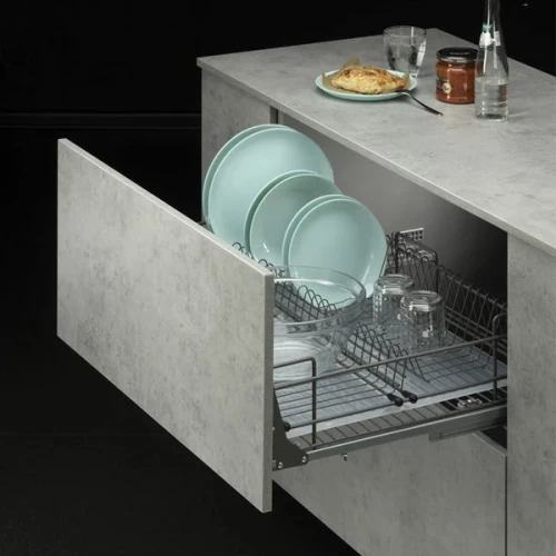 Посудосушитель в нижнюю базу 800мм c поддоном с доводчиком серый графит