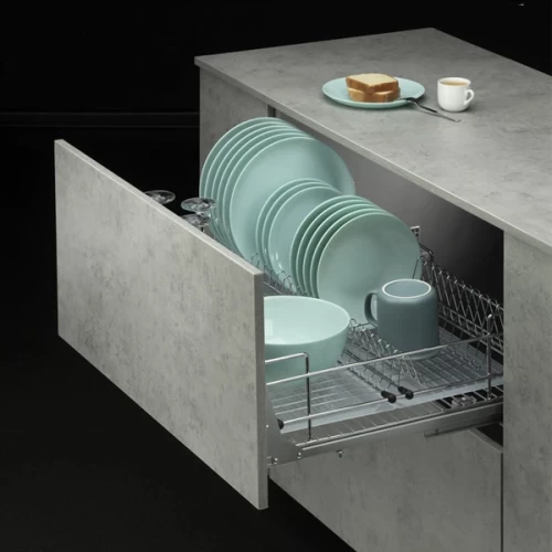 Посудосушитель в нижнюю базу 800мм c поддоном с доводчиком хром