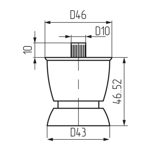 Опора регулируемая 50мм белая тип-2