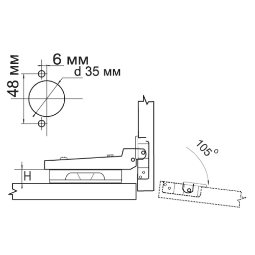 Петля MF Prima-2, Clip-on полунакладная с доводчиком, мягкий ход