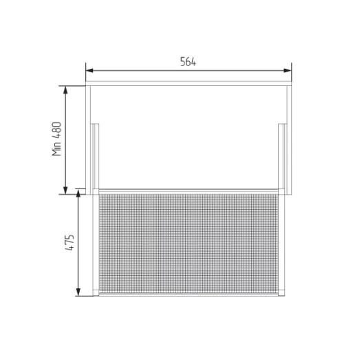 Выдвижная корзина из ПВХ ротанга Unihopper в базу 600мм, Moka