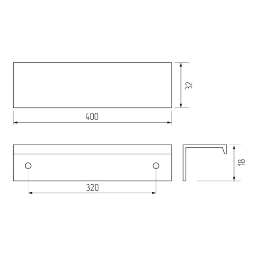 Ручка-скоба H65-320/400, черный