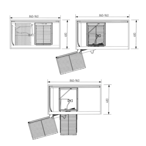Волшебный уголок фасад 450 мм Compagnucci с деревянным дном, хром  левый без крепления фасада