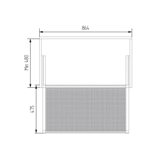 Выдвижная корзина из ПВХ ротанга Unihopper в базу 900мм c доводчиком clip-on Moka