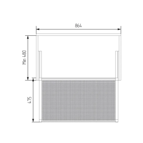 Выдвижная корзина из ПВХ ротанга Unihopper в базу 900мм c доводчиком clip-on Moka