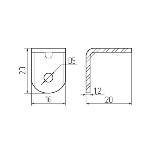 Уголок крепежный обливной дуб с пластиковой крышкой (16)