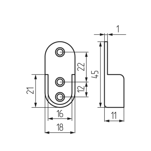 Штангодержатель для трубы овальной 30x15 мм, стальной