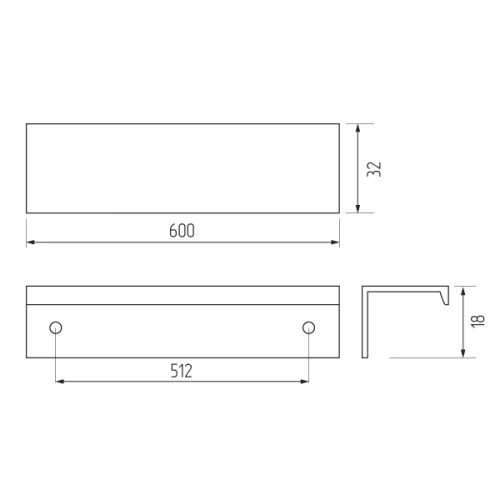 Ручка-скоба H65-512/600, черный