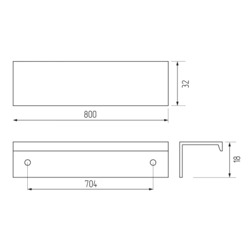 Ручка-скоба H65-704/800, черный