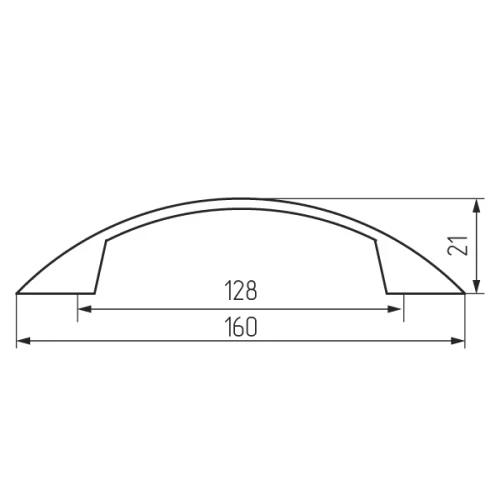 Ручка-скоба K6114 AL 128мм, матовый хром