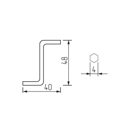 Ключ шестигранный для евровинта 4мм S"-образный"