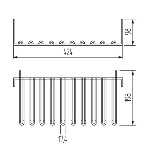 Полка для бокалов ВJ003Е-3 ALBA 450x200x100мм