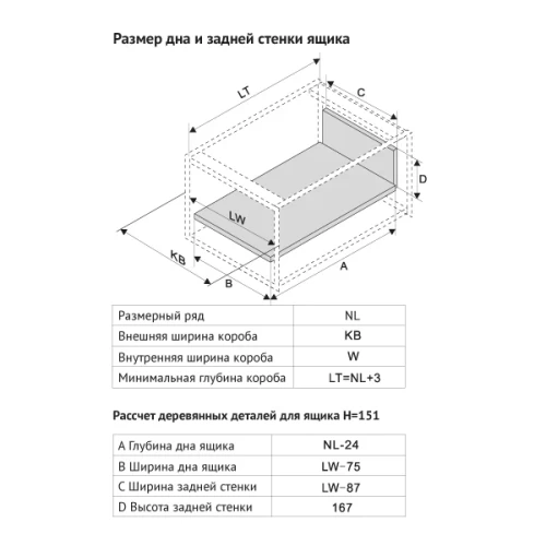 Комплект ящика Tango Box 400мм с рейлингом универсальной высоты графит DSI.400