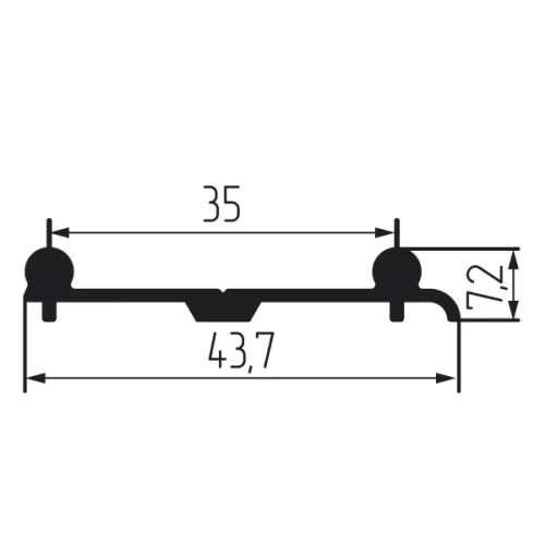 Направляющая нижняя двухполозная для SKM- 80AY 1,5 м (