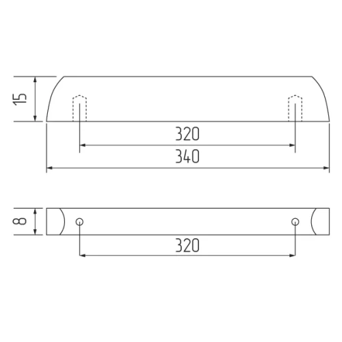 Ручка-скоба H77-320, чёрная с кнопкой золото