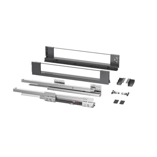 Комплект выдвижного ящика Tango Slim 84x500мм Со стеклом графит