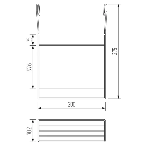 Полка для специй CWJ203М-3 ALBA 200x90x275мм