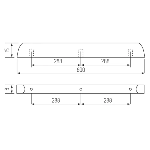 Ручка-скоба H77-600, чёрная с кнопкой золото
