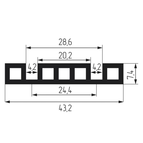Направляющая сдвоенная белая 3м
