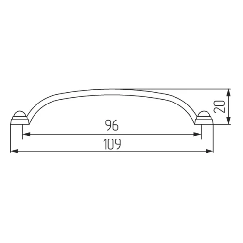 Ручка-скоба K6210 96мм, старая бронза