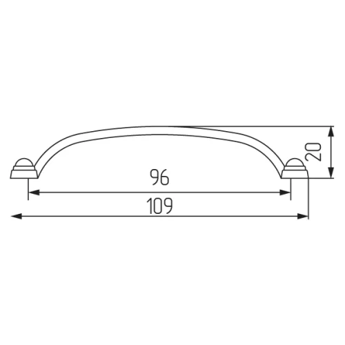 Ручка-скоба K6210 96мм, старая бронза