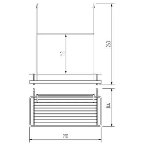 Полка одинарная CWJ202F-3 ALBA 220х143х258мм