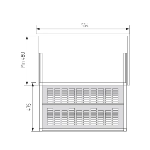 Выдвижная полка для обуви Unihopper в базу 600мм с доводчиком clip-on Moka