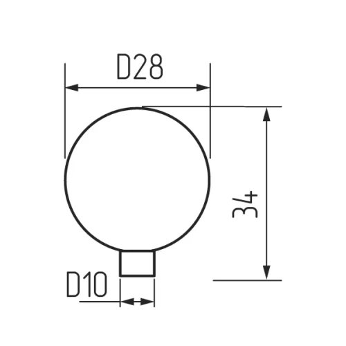 Ручка-кнопка H73, черная d=28мм