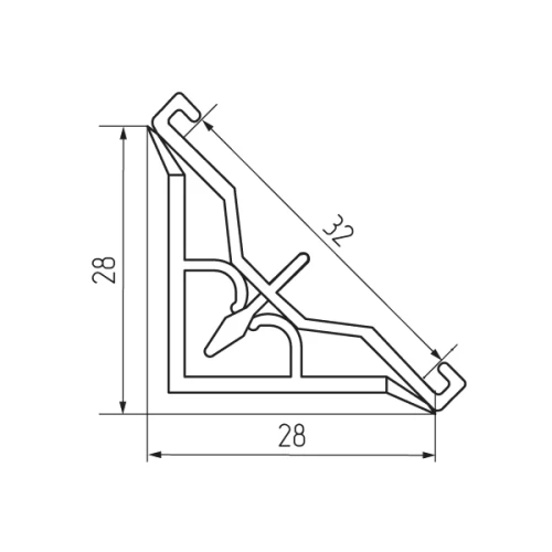Плинтус кухонный пластиковый 3,05м.