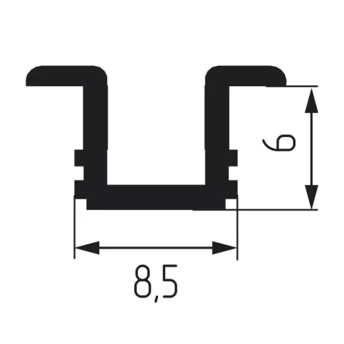 Профиль напр.врезной белый 2,5м
