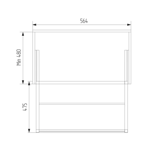 Выдвижная полка для обуви Unihopper в базу 600мм, с доводчиком, clip-on, Moka