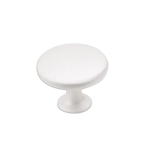 Ручка-кнопка H76, белая d=30 мм (АЛЮМИНИЙ)