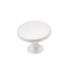 Ручка-кнопка H76, белая d=30 мм (АЛЮМИНИЙ)