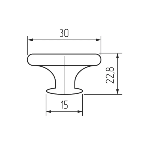 Ручка-кнопка H76, белая d=30 мм (АЛЮМИНИЙ)