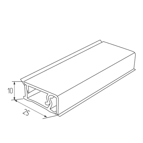 Плинтус кухонный прямоугольный алюминиевый  3,05м.