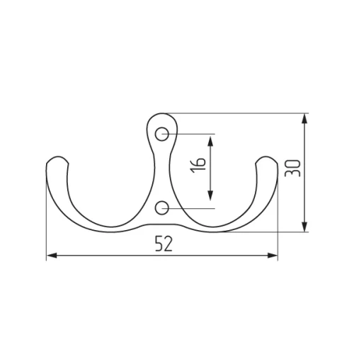 Крючок H5506, AL 2-х рожковый, хром